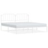vidaXL Metal Bed Frame without Mattress with Headboard White 193x203cm