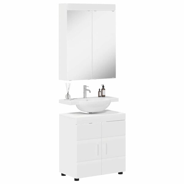 vidaXL Bathroom Furniture Set with Shelf TULUM White Engineered Wood