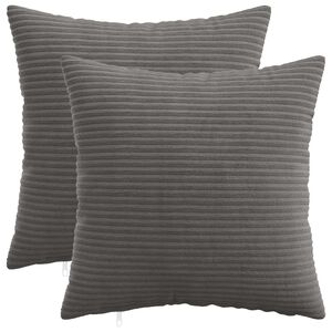 vidaXL Cushion Cover 2 pcs HEERLEN Dark Grey 35 x 35 cm Corduroy