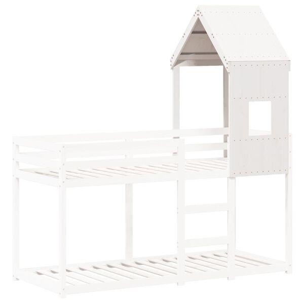 vidaXL Kids' Bed Roof White 60x99x139.5 cm Solid Wood Pine