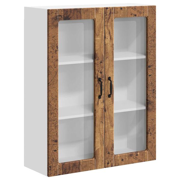 vidaXL Kitchen Wall Cabinet with Door Lucca Old Wood 80 x 31 x 100 cm