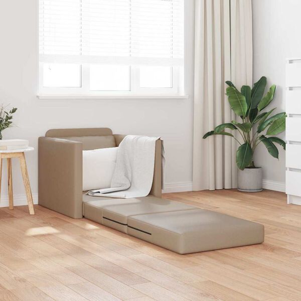 vidaXL Sofa Bed Cappuccino 74 x 77 x 81 cm Artificial Leather