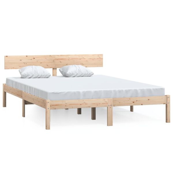 vidaXL Bed Frame without Mattress Solid Wood Pine Double