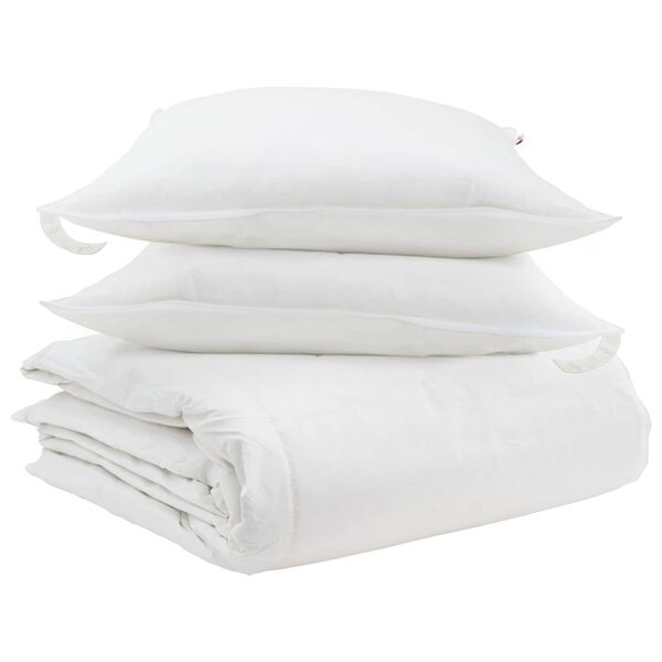 vidaXL Duvet Set with Pillow 3 pcs White Down Feather