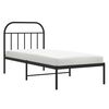 vidaXL Metal Bed Frame without Mattress with Headboard Black 80x200cm