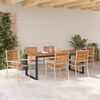 vidaXL Garden Dining Set 7 pcs Beige Solid Acacia Wood