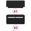 vidaXL TV Cabinet Set 3 pcs Black 260 x 35 x 40 cm Engineered Wood