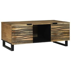 vidaXL Coffee Table Brown and Black 100 x 54 x 40 cm Solid Acacia wood