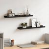 vidaXL Picture Frame Ledge Shelves 2 pcs Black 60x9x3 cm MDF