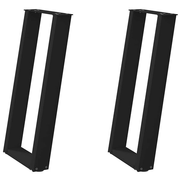 vidaXL Console Table Legs U-Shaped 2 pcs Black 38x(72-73) cm Steel