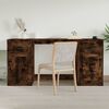 vidaXL Desk with Cabinet Smoked Oak Engineered Wood