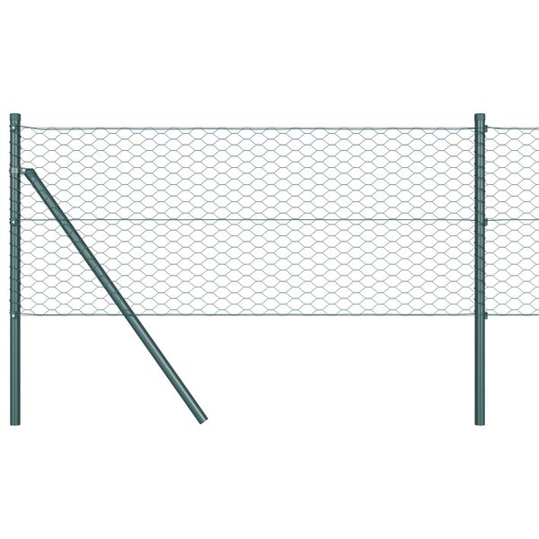 vidaXL Hexagon Fence Green 0.5 x 10 m PVC