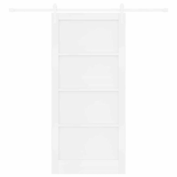 vidaXL Sliding Door White 93 x 202 cm Solid Pine Wood