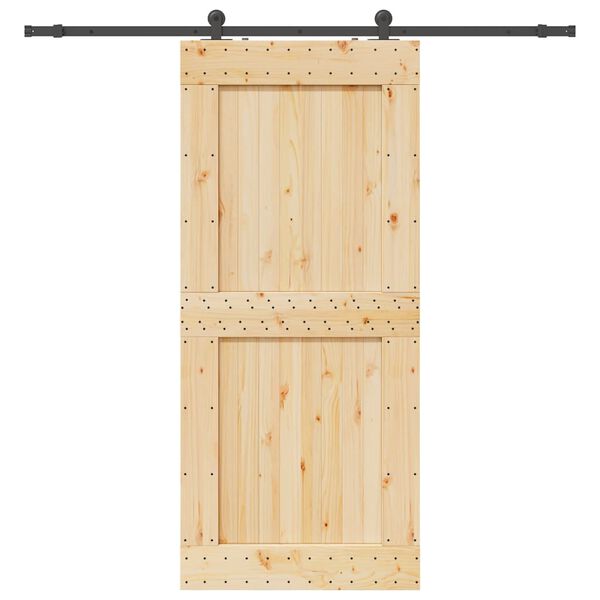 vidaXL Sliding Door with Hardware Set 100x210 cm Solid Wood Pine
