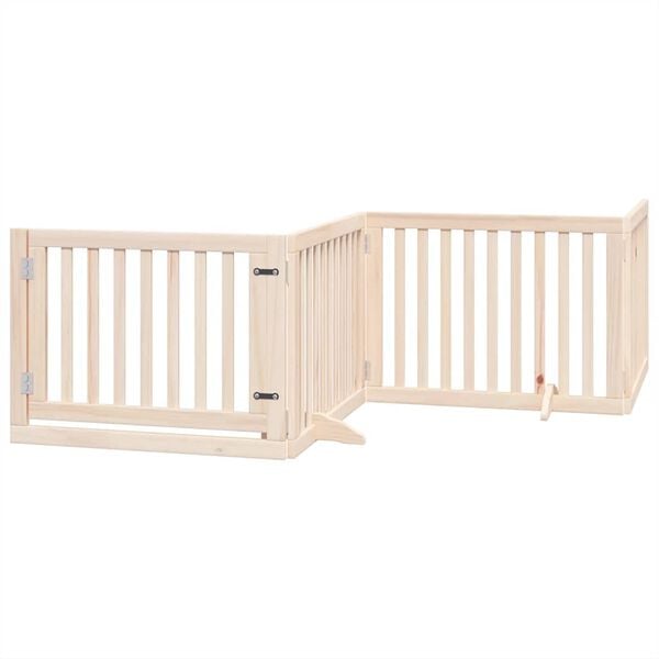 vidaXL Dog Gate with Door Foldable 10 Panels 800 cm Poplar Wood