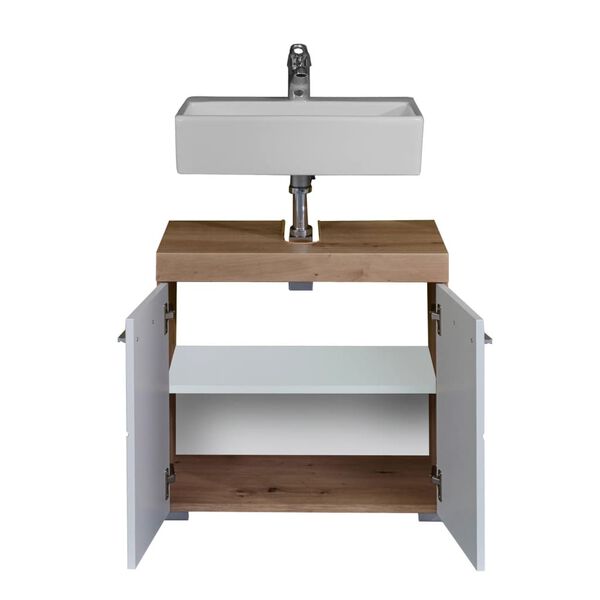 Trendteam Sink Vanity Unit Amanda White and Knotty Oak