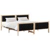 vidaXL Bed Frame with Headboard Black 180 x 200 cm Solid Pine Wood