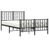 vidaXL Metal Bed Frame without Mattress with Footboard Black 120x190cm