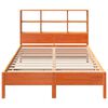 vidaXL Bookcase Bed without Mattress Wax Brown 120x200 cm Solid Wood Pine