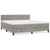 vidaXL Box Spring Bed with Mattress Light Grey 180x200 cm Velvet