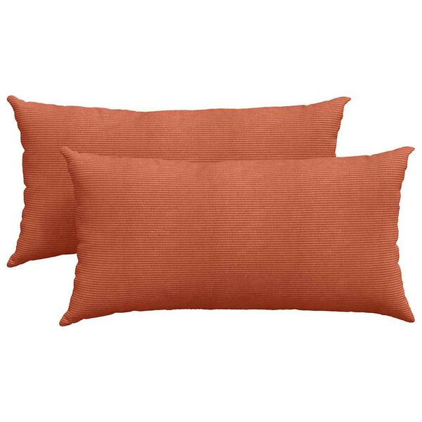 vidaXL Sofa Pillows 2 pcs Red Orange 80 x 40 cm Corduroy Fabric