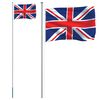 vidaXL UK Flag and Pole 6.23 m Aluminium