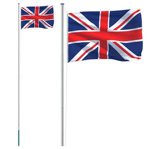 vidaXL UK Flag and Pole 6.08 m Aluminium