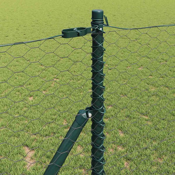 vidaXL Fence Post Grey 50 x 1.4 m (36 mm mesh) Steel and PVC