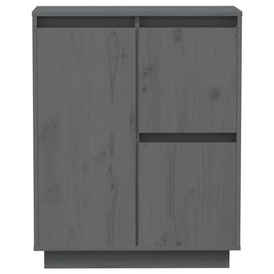 vidaXL Sideboard Grey 60x34x75 cm Solid Wood Pine