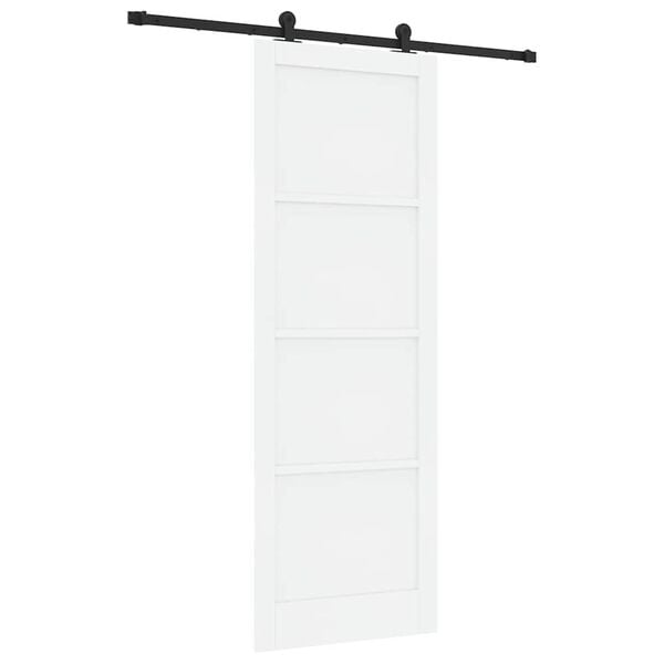 vidaXL Sliding Door White and Black 83 x 232 cm Solid Pine Wood