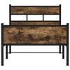 vidaXL Bed Frame without Mattress Smoked Oak 75x190 cm Small Single Engineered Wood