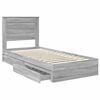 vidaXL Storage Bed with Drawer Grey Sonoma 90 x 190 cm Engineered Wood