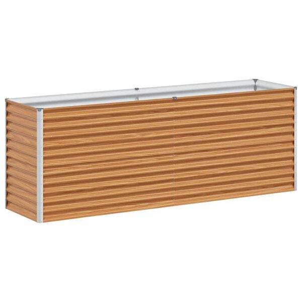 vidaXL Garden Raised Bed Light Brown 195 x 50 x 68 cm Galvanised Steel