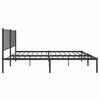 vidaXL Metal Bed Frame without Mattress with Headboard Black 140x200cm