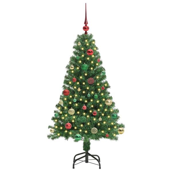 vidaXL Artificial Christmas Tree with 150 LEDs with Stand Green 150 cm