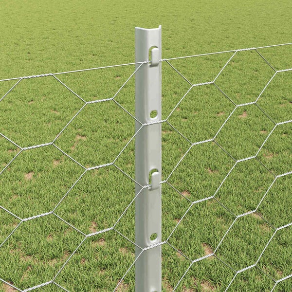 vidaXL Fence with Post Silver 1.2 x 10 m Steel