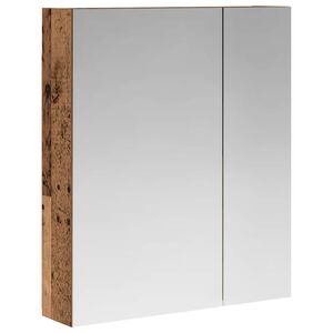 vidaXL Bathroom Mirror Cabinet with Shelf Old Wood 60 x 14.5 x 70 cm