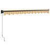 vidaXL Retractable Awning Yellow and White 3x2.5 m Fabric and Aluminium