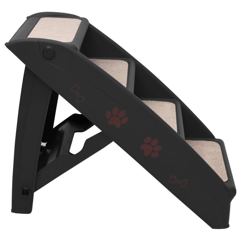 vidaXL Folding Dog Stairs Black 62x40x49.5 cm vidaXL