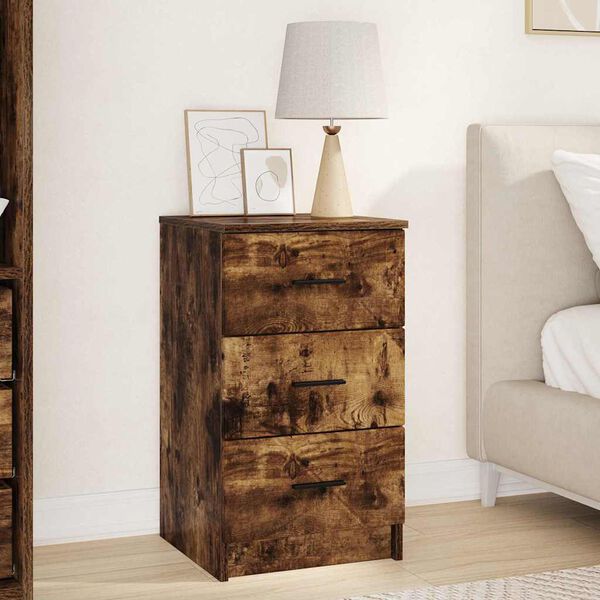 vidaXL Bedside Cabinet Smoked oak 38 x 38 x 66 cm Engineered wood