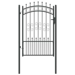 vidaXL Fence Gate with Spear Top KAMPEN 103 x 200 cm Steel Grey