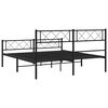 vidaXL Metal Bed Frame without Mattress with Footboard Black 120x200cm