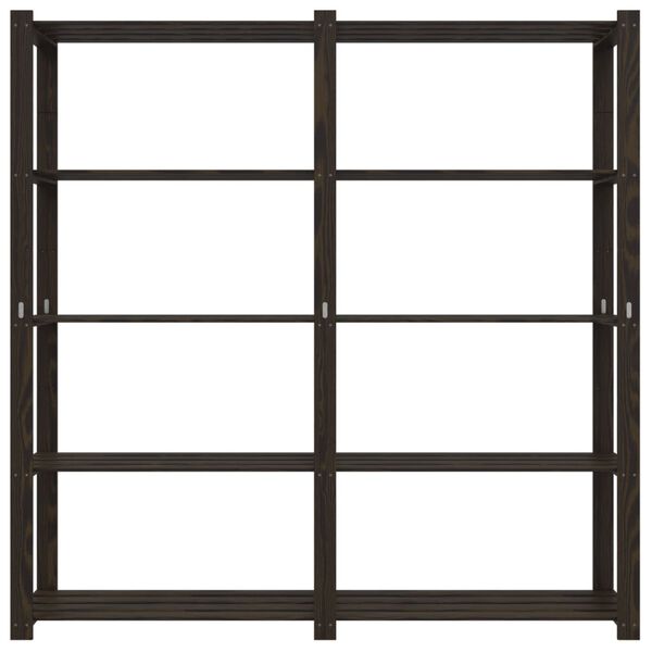vidaXL 5-Tier Storage Rack Black 170x38x170 cm Solid Wood Pine