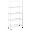 vidaXL 5-Tier Storage Shelf with Wheels 75x35x155 cm Chrome 250 kg