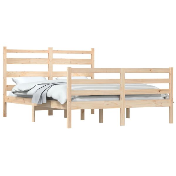 vidaXL Bed Frame without Mattress Solid Wood Pine 140x200 cm