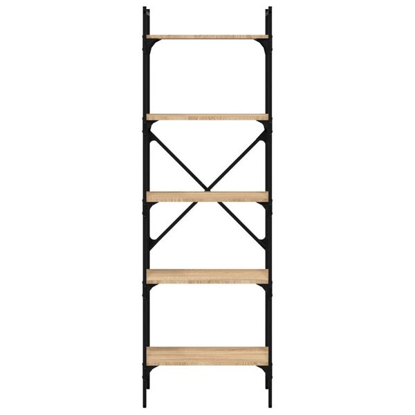 vidaXL Bookcase 5-Tier Sonoma Oak 56x31.5x174 cm Engineered Wood