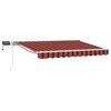 vidaXL Manual Awning Frame with LEDs Orange, Black and White 3 x 2.5 m