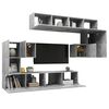 vidaXL 8 Piece TV Cabinet Set Concrete Grey Engineered Wood