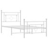 vidaXL Metal Bed Frame without Mattress with Footboard White 100x190cm