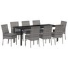 vidaXL Garden Dining Set 9 pcs Grey Powder-Coated Steel